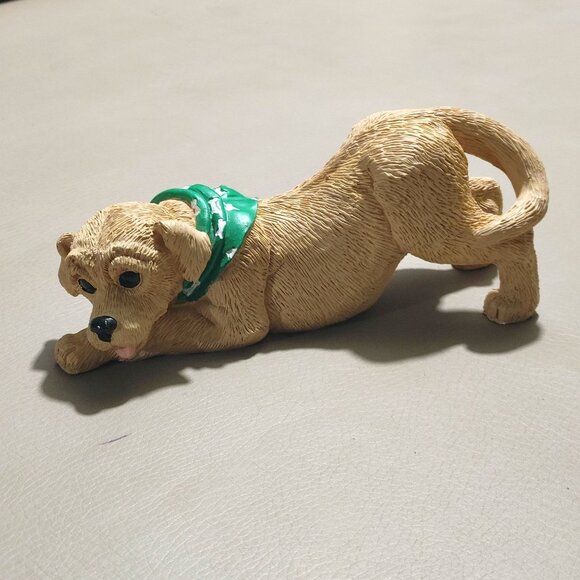 Yellow Labrador Retriever Puppy Figurine Green Bandana Bronners - Picture 9 of 9